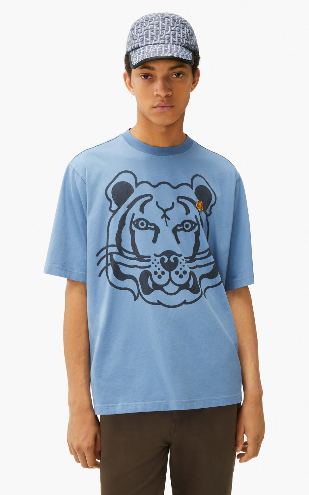 T Shirt Kenzo Homme K Tiger oversized Bleu ZWCJU-1692